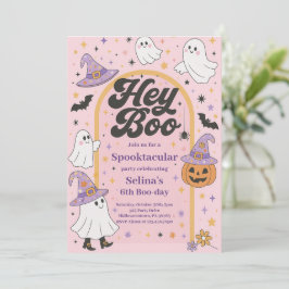 Halloween Hej Boo Cute Ghost Födelsedagsfest Inbjudningar