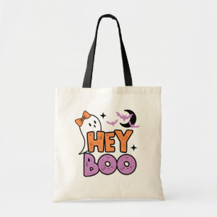 Halloween Hej Boo Girl Ghost Kids Candy Tote Bag Tygkasse