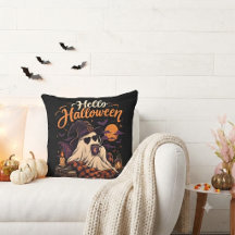 Halloween Hej Cutt Spöke Dricker Kaffe