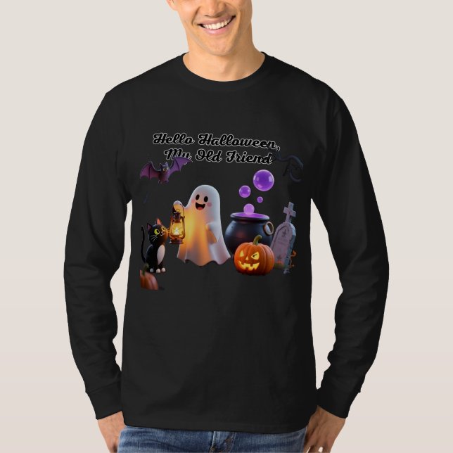 Halloween Hej, Min Gamla Vän T Shirt (Framsida)