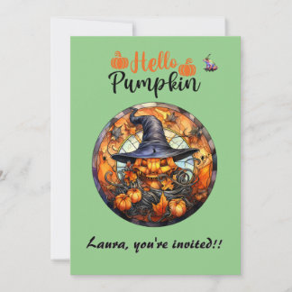 Halloween Hej Skrämmande Pumpa Inbjudningar
