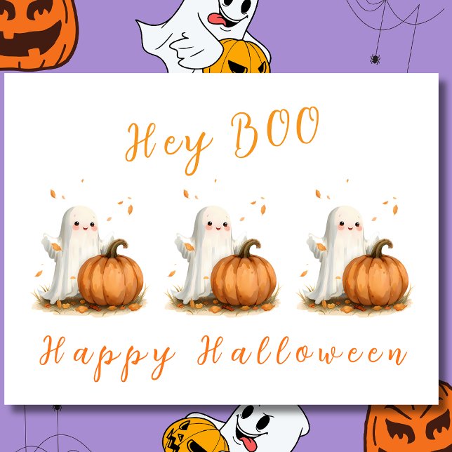 Halloween Hej spökpumpa Vykort (Skapare uppladdad)