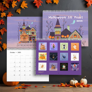 Halloween hela årets illustrerade väggkalender kalender