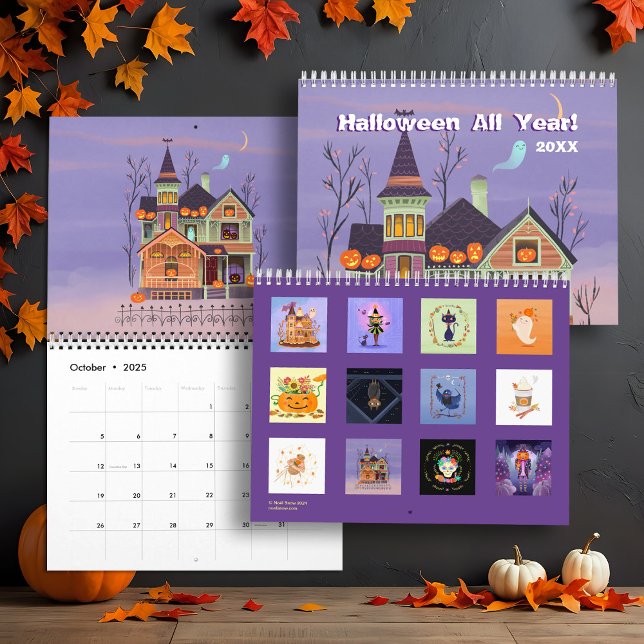 Halloween hela årets illustrerade väggkalender kalender (Skapare uppladdad)