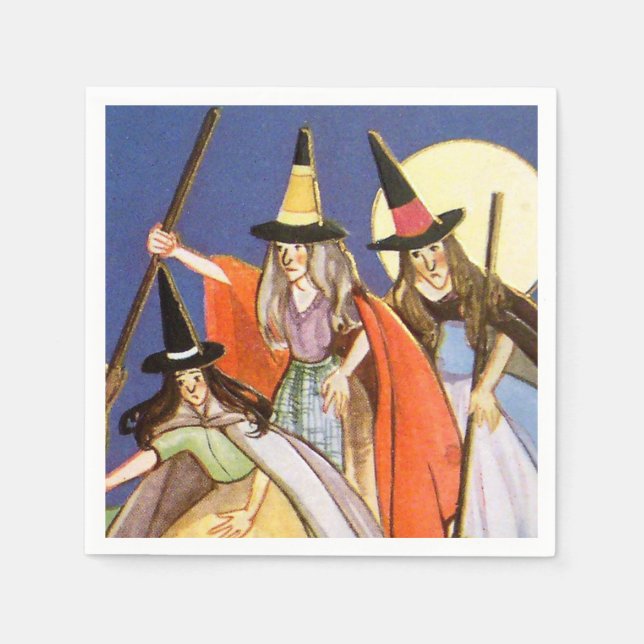 Halloween Helgdag witches party Napkins Pappersservett (Framsidan)