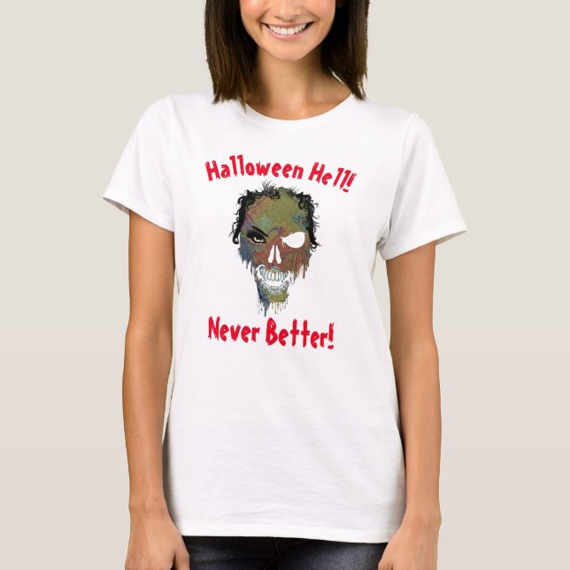 Halloween helvetet, aldrig bättre Dam Ghostface Sk T Shirt (Framsida)