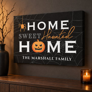 Halloween Hem Sött Hem Familjenamn Canvastryck