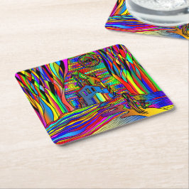 Halloween-hemlig Abstrakt av typen Scary Underlägg Papper Kvadrat