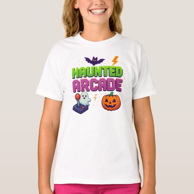 Halloween-hemlig Arcade-kläder, unisex Cute T Shirt (Framsida)