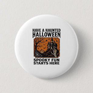 Halloween hemskt t-shirt skräckinjagande vintage f knapp