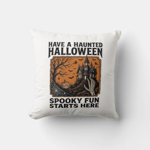 Halloween hemskt t-shirt spöklik vintage fest desi kudde
