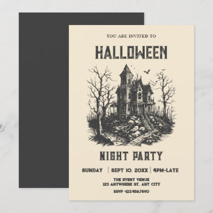 Halloween hemsökt hus inbjudningar
