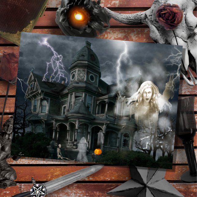 Halloween hemsökt hus kommer ut när du kan vykort (Skapare uppladdad)
