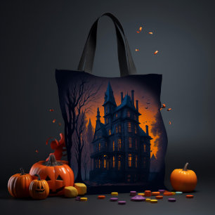 Halloween hemsökt Mansion Tygkasse