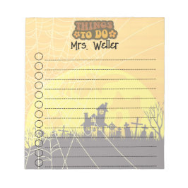 Halloween hemsökt Personlig Lärare att göra Anteckningsblock