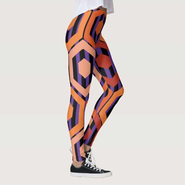 Halloween Hexagons Leggings (Höger)
