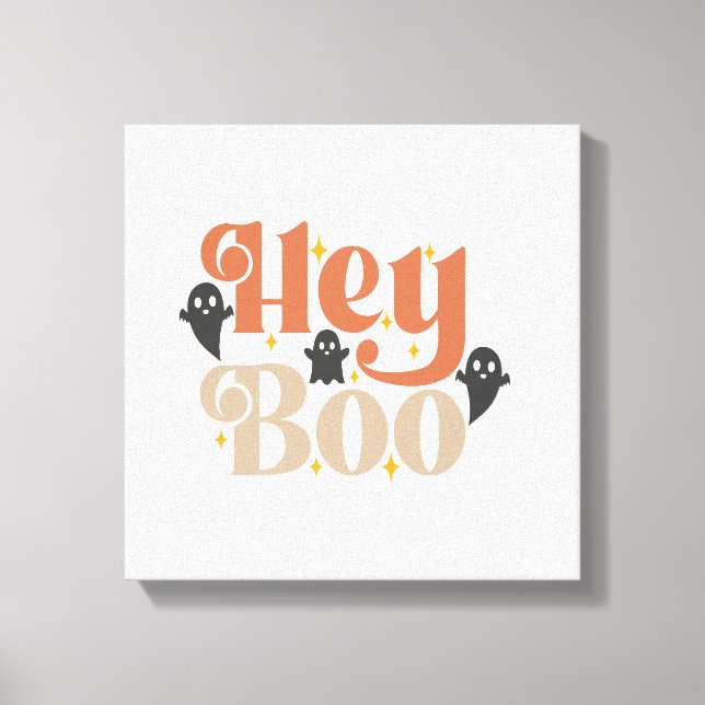Halloween Hey Boo Ghost Canvastryck (Framsida)