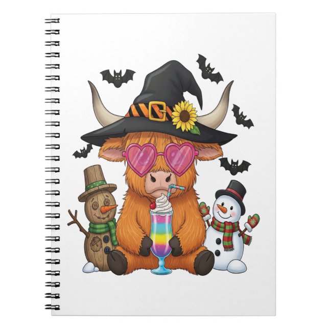 Halloween Highland Cow (2) Anteckningsbok (Framsidan)