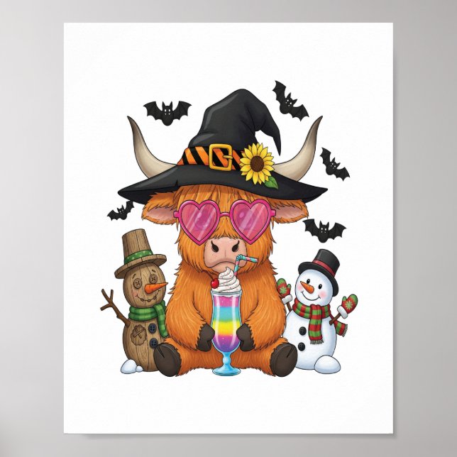 Halloween Highland Cow (2) Poster (Framsidan)