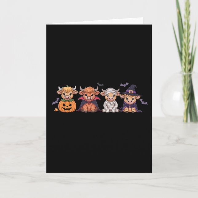 Halloween Highland Cow  Kort (Framsida)
