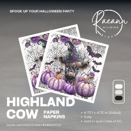 Halloween Highland Cow Pappra Napkins Pappersservett