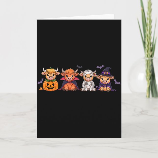 Halloween Highland Ko  Kort (Framsida)