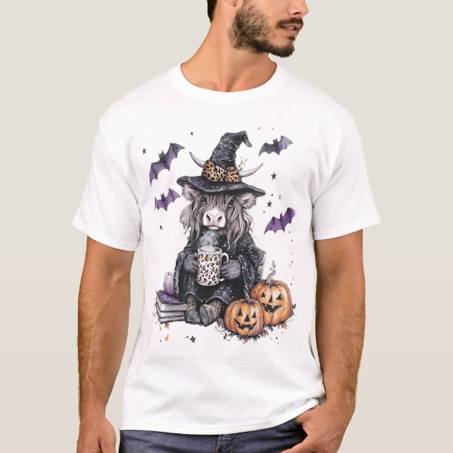 Halloween Highland Ko T Shirt (Framsida)