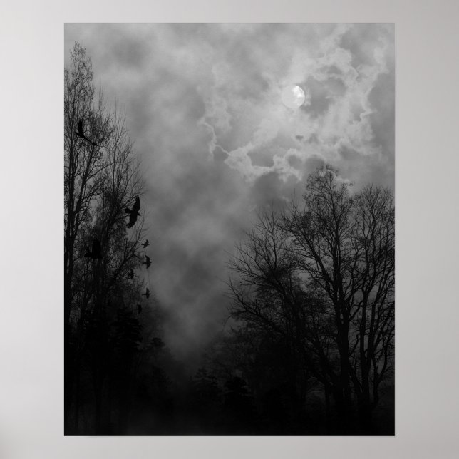 Halloween himmel med korparaffisch poster (Framsidan)