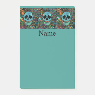 Halloween Hippie Dödskalle Thunder_Cove Post-it Block