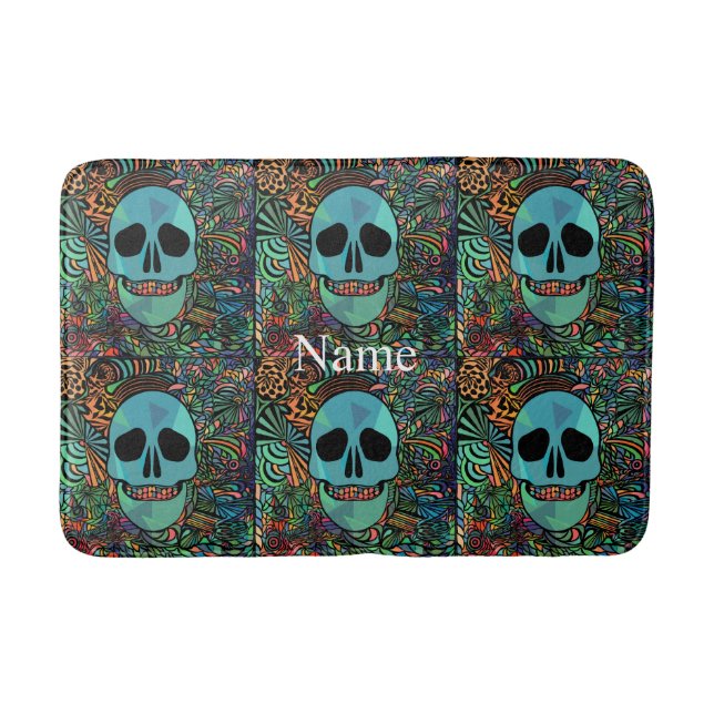 Halloween Hippie Skull Thunder_Cove Badrumsmatta (Framsidan)