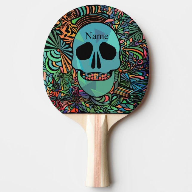 Halloween Hippie Skull Thunder_Cove Pingisracket (Framsidan)