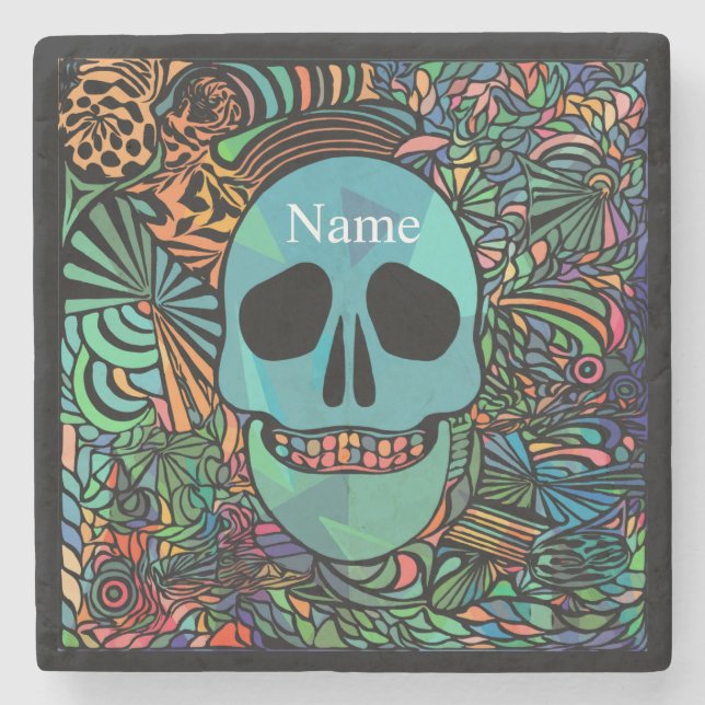 Halloween Hippie Skull Thunder_Cove Stenunderlägg (Framsidan)