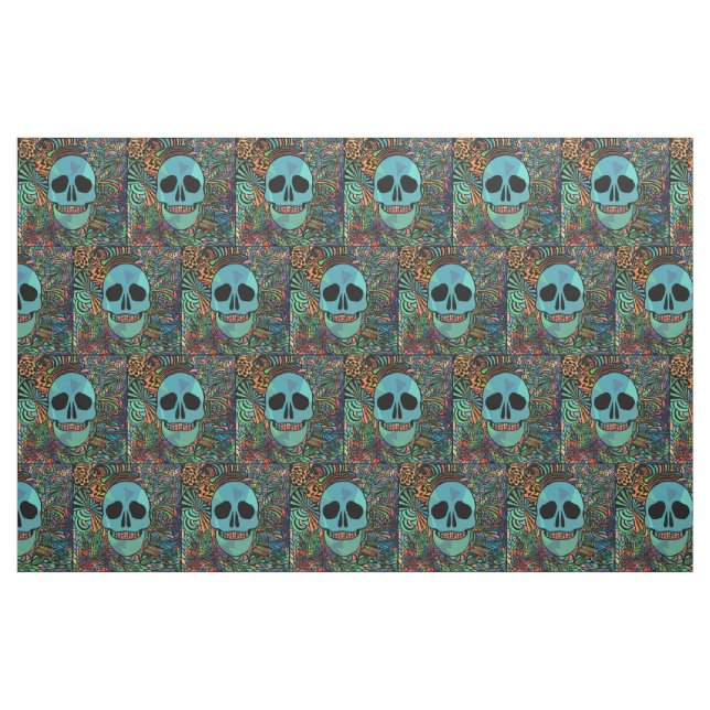 Halloween Hippie Skull Thunder_Cove Tyg (Fat Quarter)
