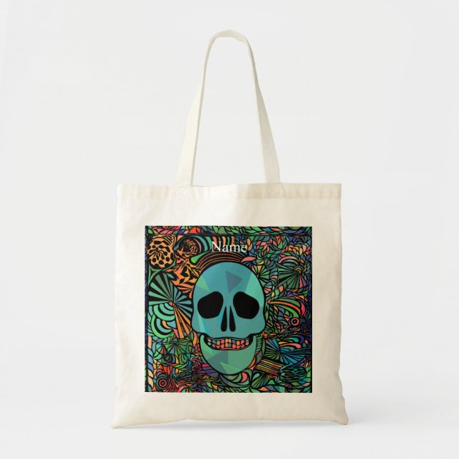 Halloween Hippie Skull Thunder_Cove Tygkasse (Framsidan)