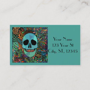 Halloween Hippie Skull Thunder_Cove Visitkort