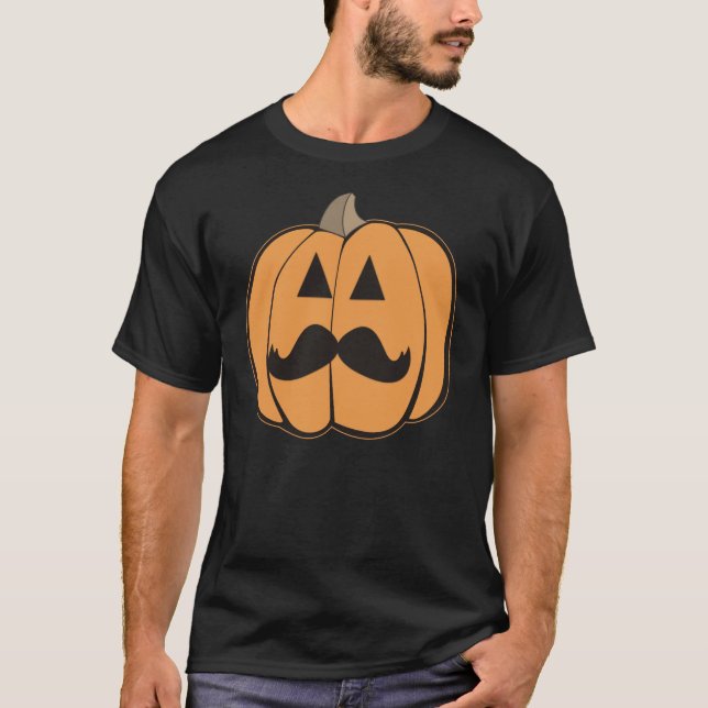 Halloween Hipster Jack O'Lantern med mustache Tröja (Framsida)