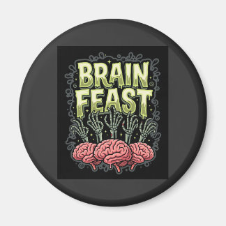 Halloween Hjärna Gästabud Zombie Händer Vektor Des Magnet