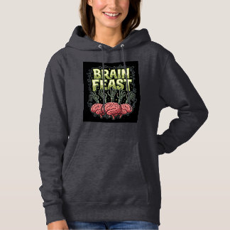 Halloween Hjärna Gästabud Zombie Händer Vektor Des T Shirt