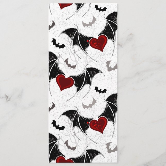 Halloween-hjärta med svart fladdermus vingar program (Framsida)