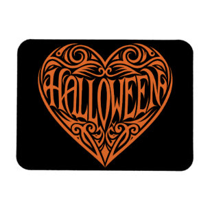 Halloween-hjärta, Orange Hjärta, Högtid Magnet