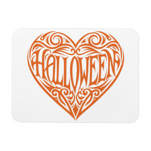 Halloween-hjärta, Orange Hjärta, Högtid Magnet
