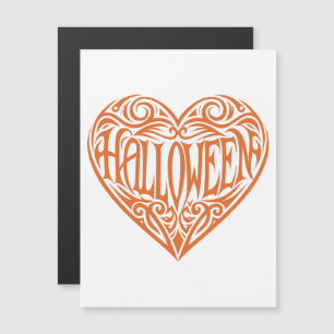 Halloween-hjärta, Orange hjärta, Högtid Magnetisk Inbjudningskort