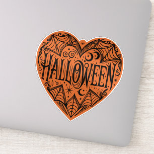 Halloween-hjärta, Orange hjärtform, Högtid Klistermärken