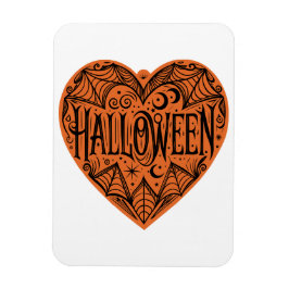 Halloween-hjärta, Orange hjärtform, Högtid Magnet