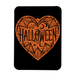Halloween-hjärta, Orange hjärtform, Högtid Magnet