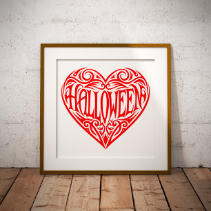 Halloween-hjärta, Rött hjärta, Högtid Fototryck