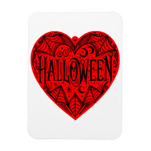 Halloween-hjärta, rött hjärta, högtid magnet
