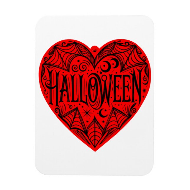 Halloween-hjärta, rött hjärta, högtid magnet (Vertikal)