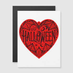 Halloween-hjärta, rött hjärta, högtid magnetisk inbjudningskort