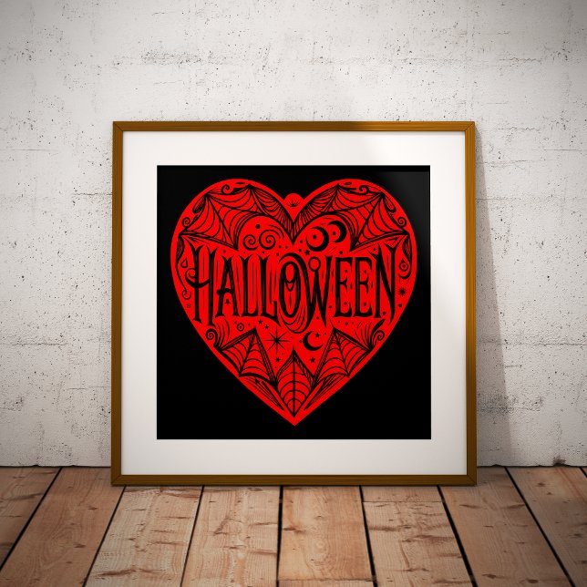 Halloween-hjärta, rött hjärta, högtid poster (Skapare uppladdad)